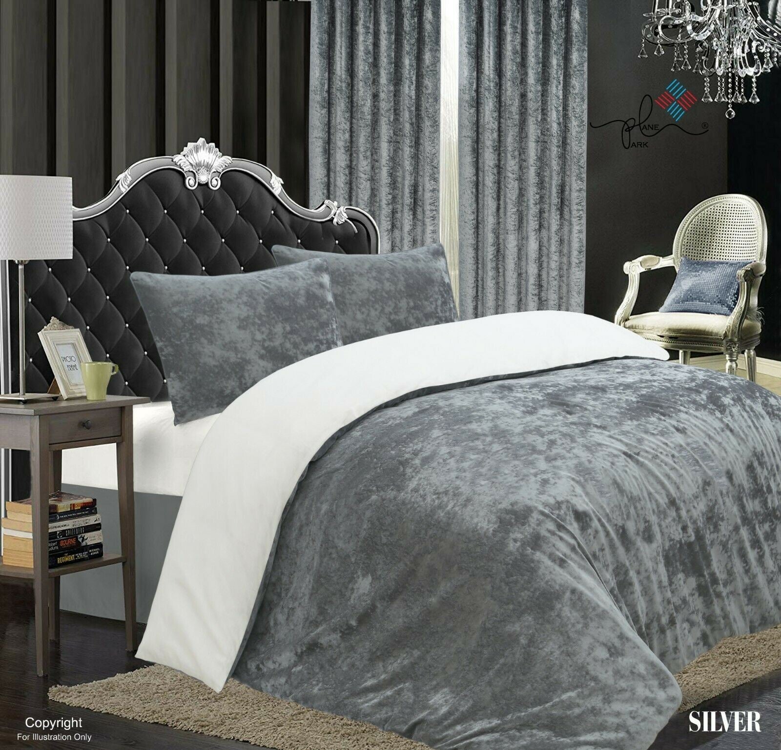 Luxury crushed velvet Duvet quilt cover + 2 pillow case bedding set | Made from 100% polyester