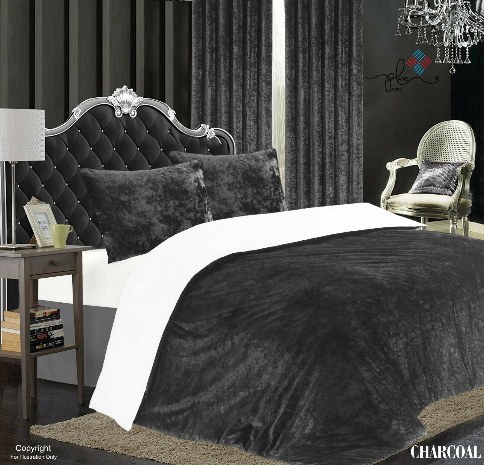 Luxury crushed velvet Duvet quilt cover + 2 pillow case bedding set | Made from 100% polyester