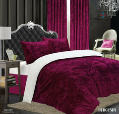 Luxury crushed velvet Duvet quilt cover + 2 pillow case bedding set | Made from 100% polyester