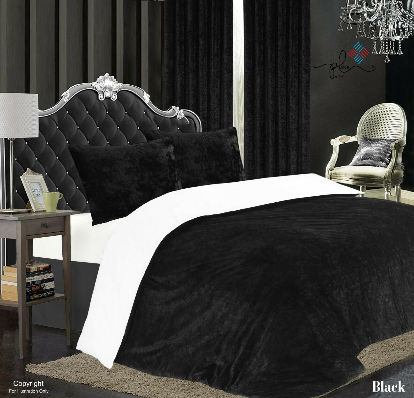 Luxury crushed velvet Duvet quilt cover + 2 pillow case bedding set | Made from 100% polyester