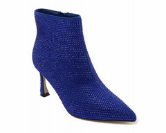 Women's Ideal Shoes 3671 Crystals Ankle Boots Blue