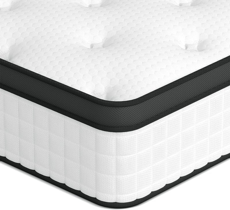 25CM Pocket Sprung Mattress with Anti-mite Fabric and Wave Memory Foam, Individually Wrapped Spring Hybrid Mattress-Medium Firm - British D'sire