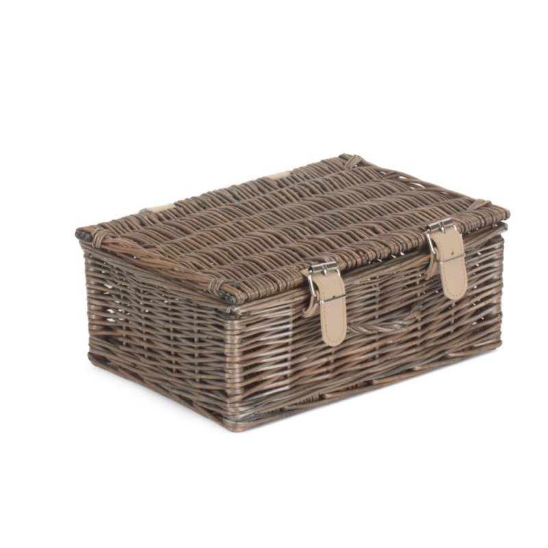 25m Antique Wash Willow Handle Wicker Picnic Basket - Empty Picnic Baskets - British D'sire