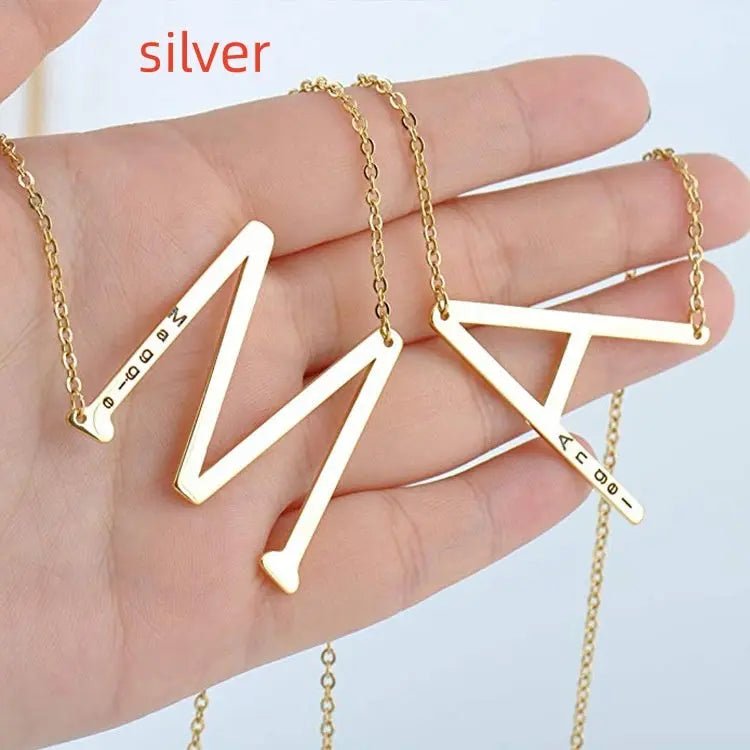 26 English Letter Pendant European Titanium Steel Necklace - necklace - British D'sire