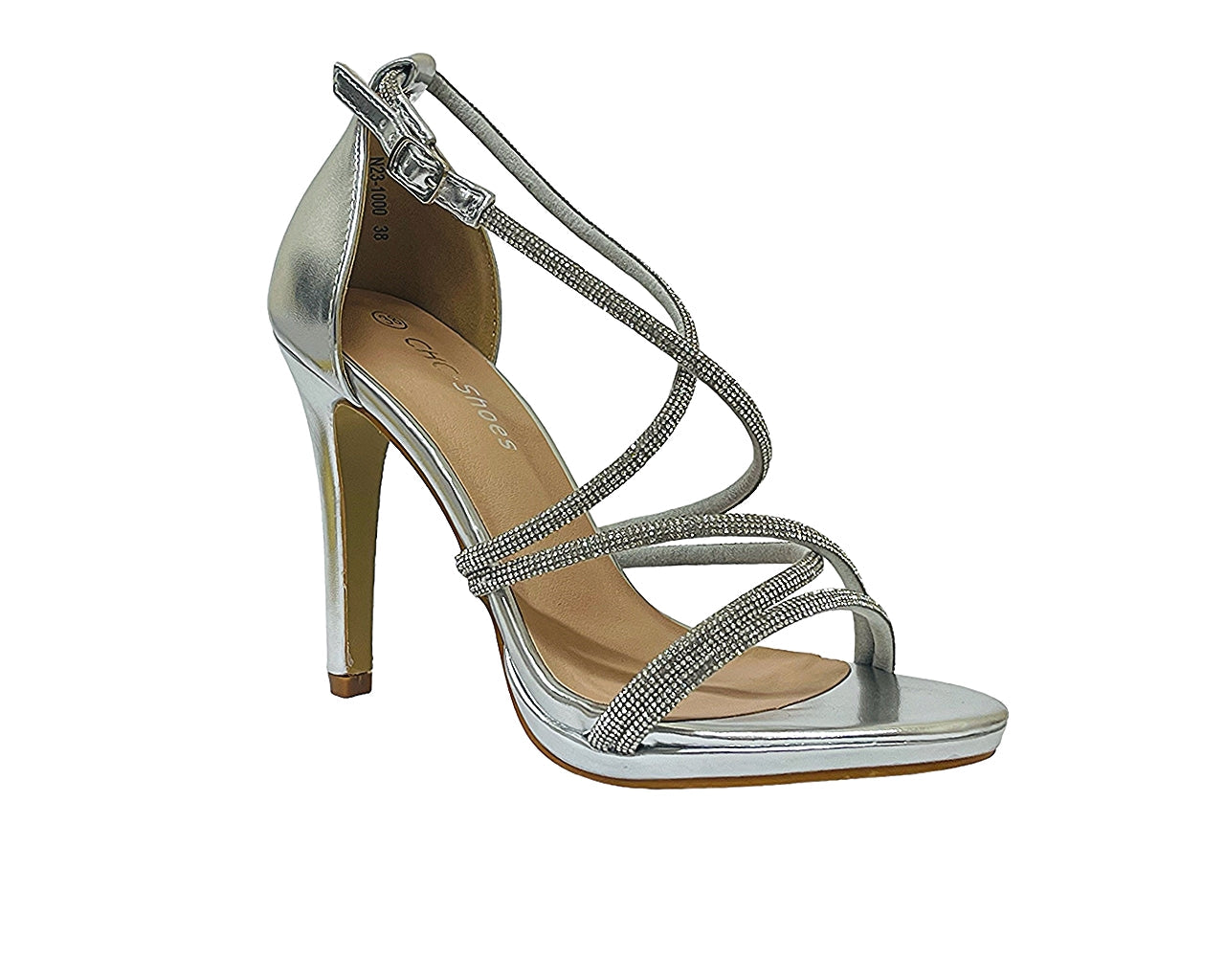 Crossover Diamante Strappy Sandals