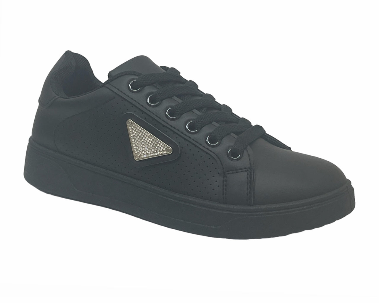 Women's Faux Leather Lace Up Trainers