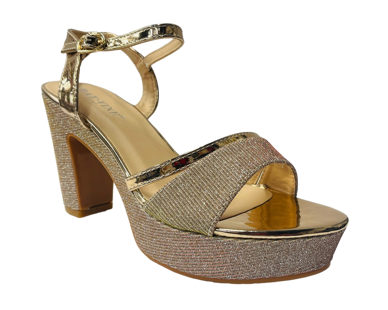 Women's Block Heel Platform Glitter Shoes