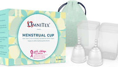 2pk Omnitex Menstrual Cups | 100% Pure Medical Grade Silicone | Safe Eco - Friendly Tampon & Pad Alternative | Non - Toxic ISO10993 Tested | BPA & Latex - Free, Pack of 2X Small Cups - Menstrual Cups - British D'sire