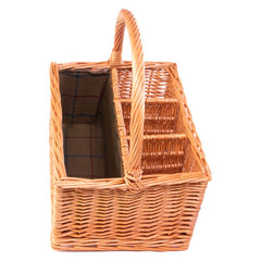 3 Bottle with Green Lining Picnic Basket - Drinks Baskets - British D'sire