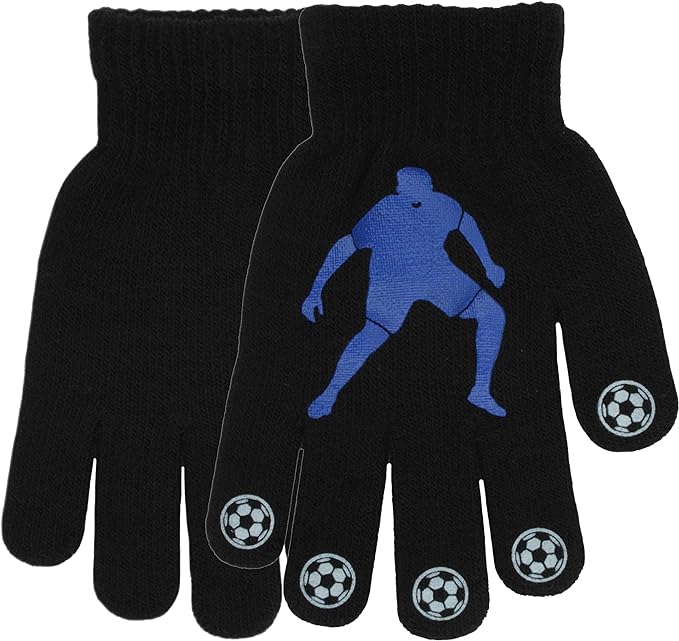 3 Pairs Boys Gripper Magic Gloves Football Designs - British D'sire