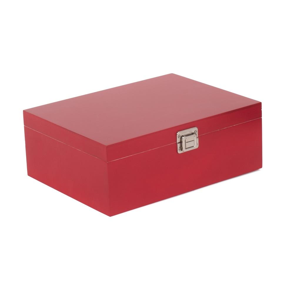 Red Wooden Storage Box