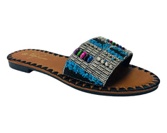 Smart Flat Jewelled Comfy Sliders