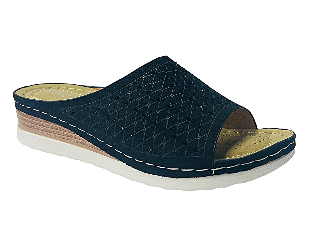 Lightweight Faux Leather Mules Slider