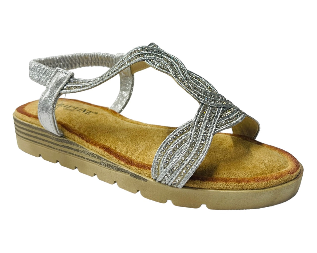 Slingback Diamante T-Bar Sandals