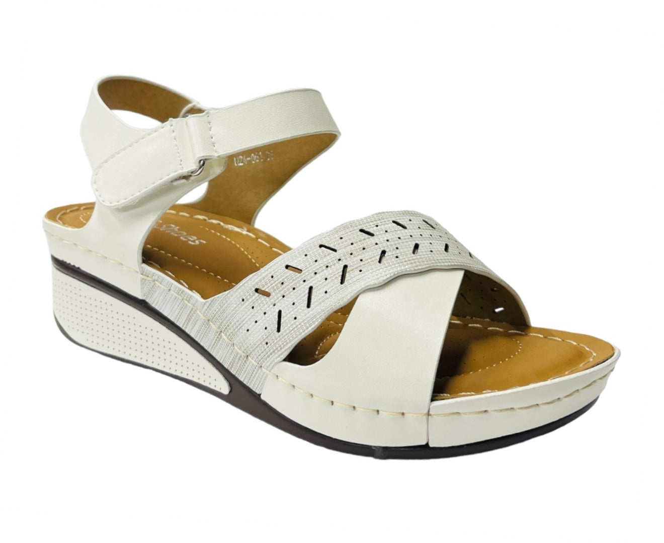 Lightweight Padded Faux Leather Wedge Sandals