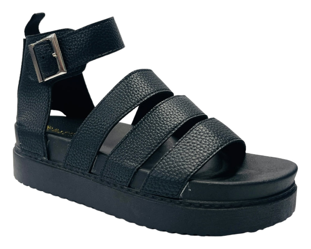 Faux Leather Chunky Sole Gladiator Sandals