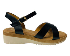 Faux Leather Ankle Strap Padded Sandals