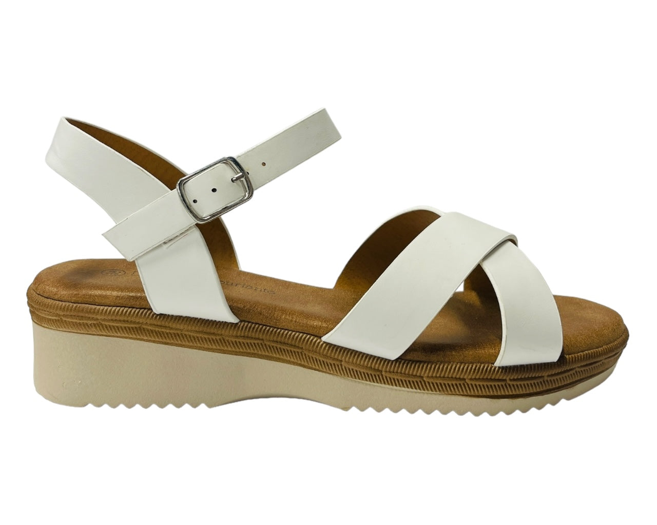 Faux Leather Ankle Strap Padded Sandals