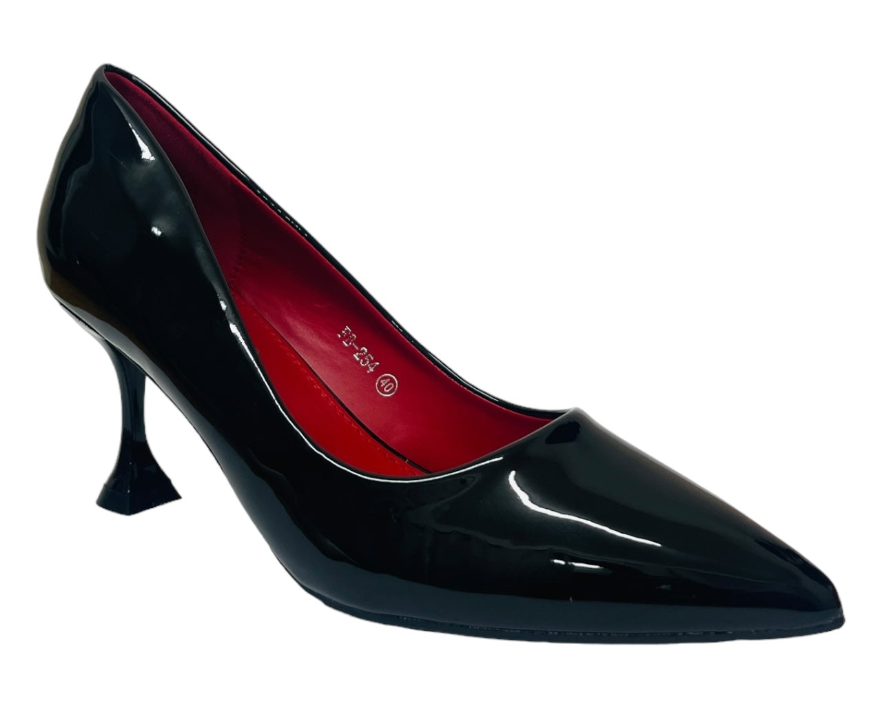 Patent Faux Leather Spool Heel Court Shoes