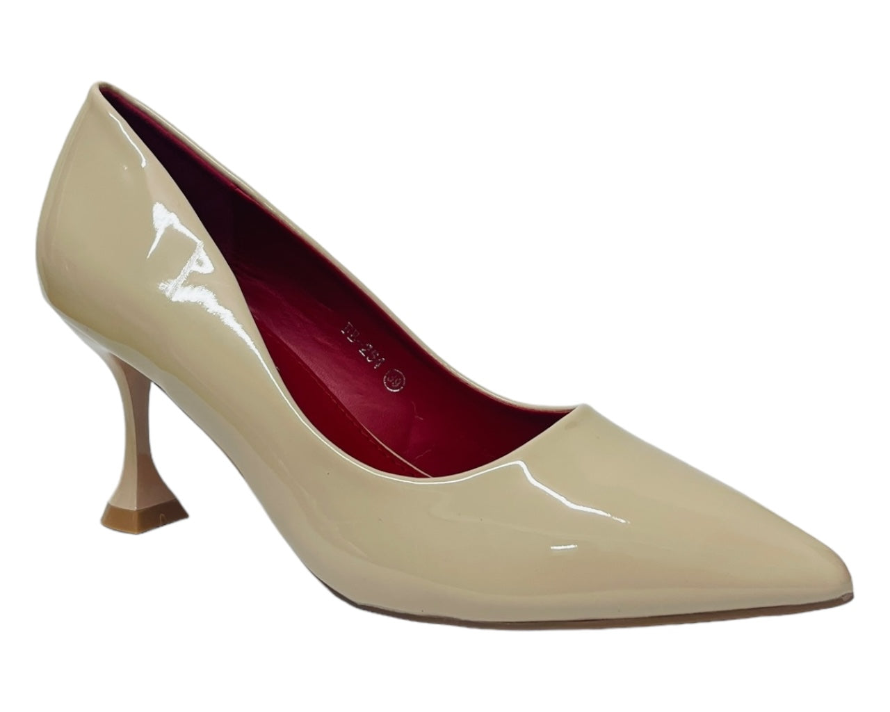 Patent Faux Leather Spool Heel Court Shoes