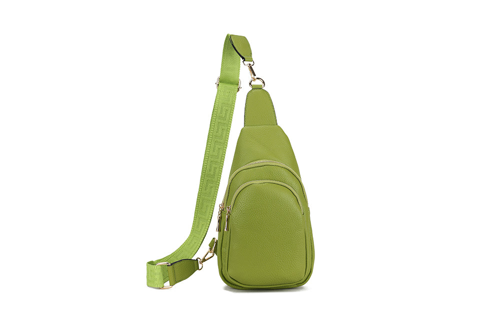 Sling Bags for Women Crossbody, Fanny Waist Packs, Trendy Chest Bag with Adjustable wide Strap - Green