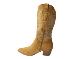 Western Embroidered Cowboy Mid Calf Boots