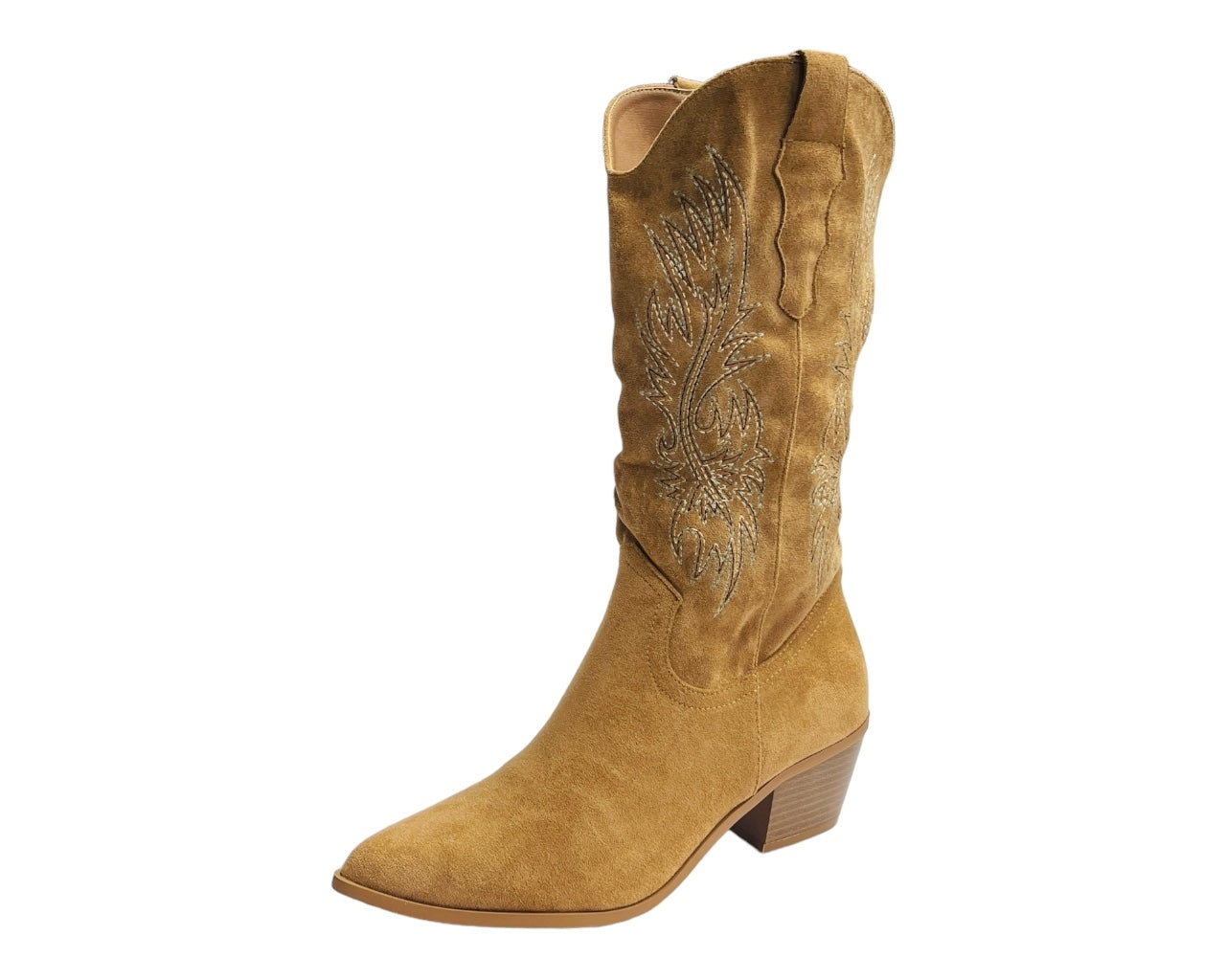 Western Embroidered Cowboy Mid Calf Boots