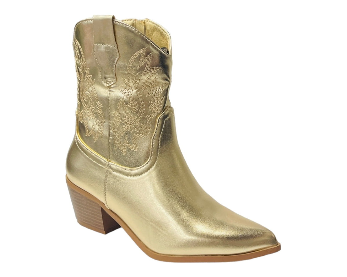 Western Cowboy Embroidered Ankle Boots