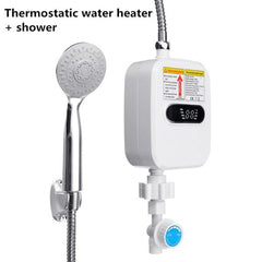 3500W 220V Water Heater Wall Mounted Temperature Display Instant Electric Hot Water Heater Tap Faucet Shower for Bathroom Shower - Bottles & Thermos - British D'sire