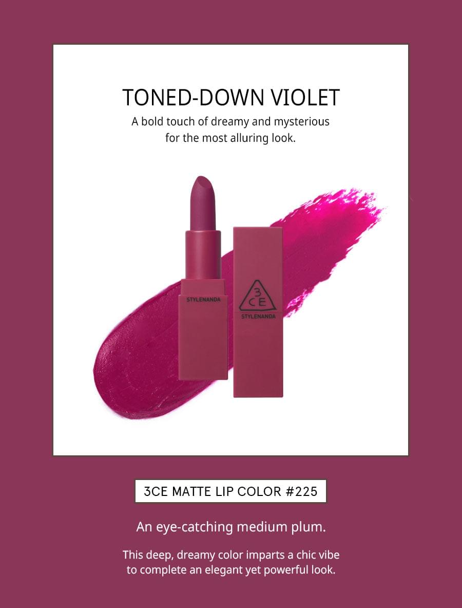 3CE - Supreme Violet Matte Lip Colour 225 Flexible