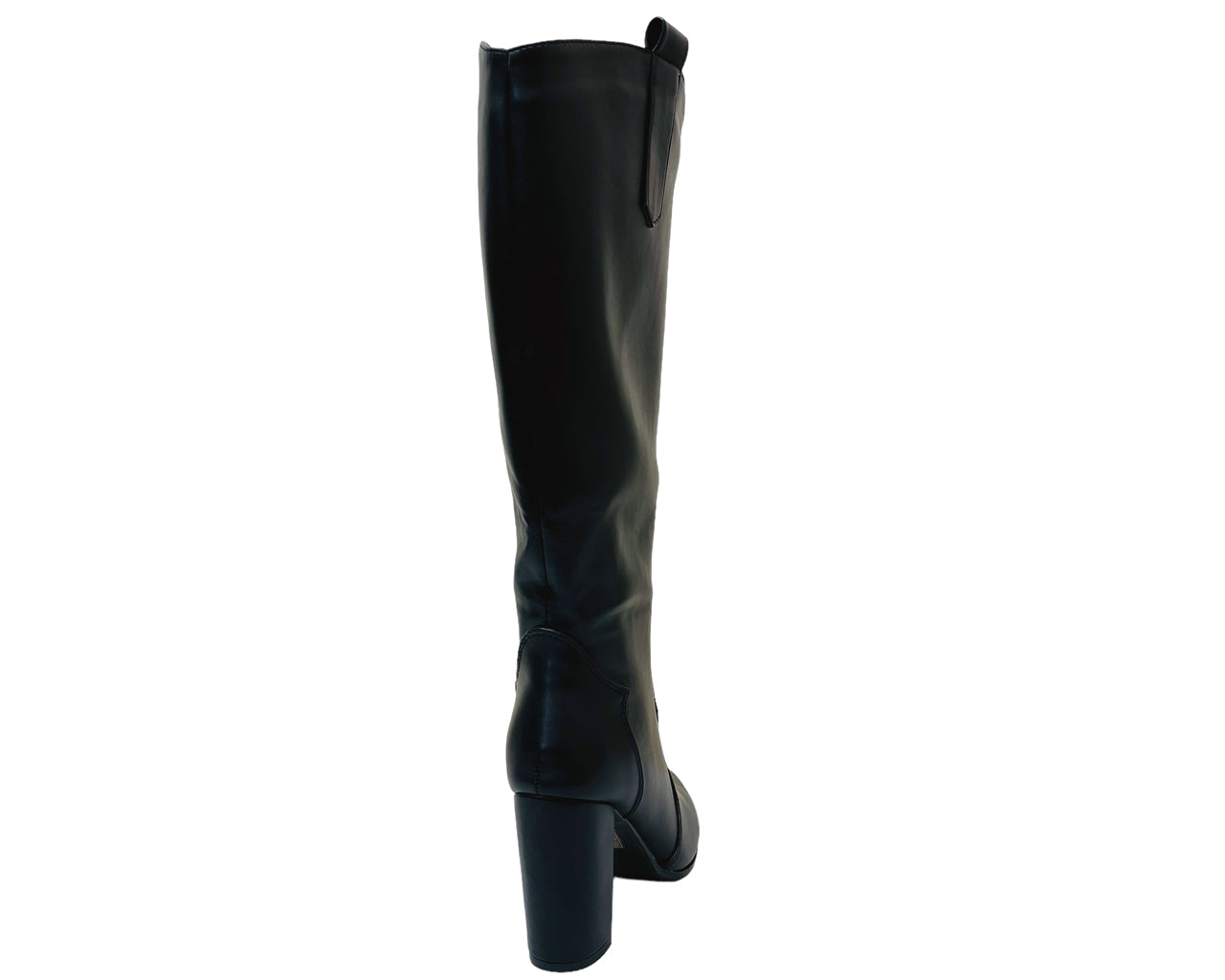 Women's Faux Leather Knee High Block Heel Boots