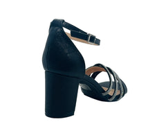 Ankle Strap Glitter Block Heel Shoes