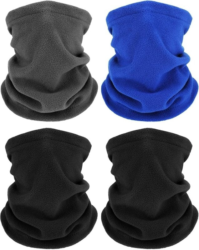 4 Pieces Kids Winter Neck Warmers Fleece Gaiter Windproof Face Covering - British D'sire