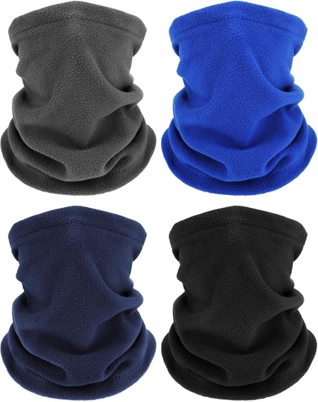 4 Pieces Kids Winter Neck Warmers Fleece Gaiter Windproof Face Covering - British D'sire