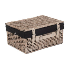 41cm Antique Wash Wicker Picnic Basket with Cotton Lining - Empty Picnic Baskets - British D'sire