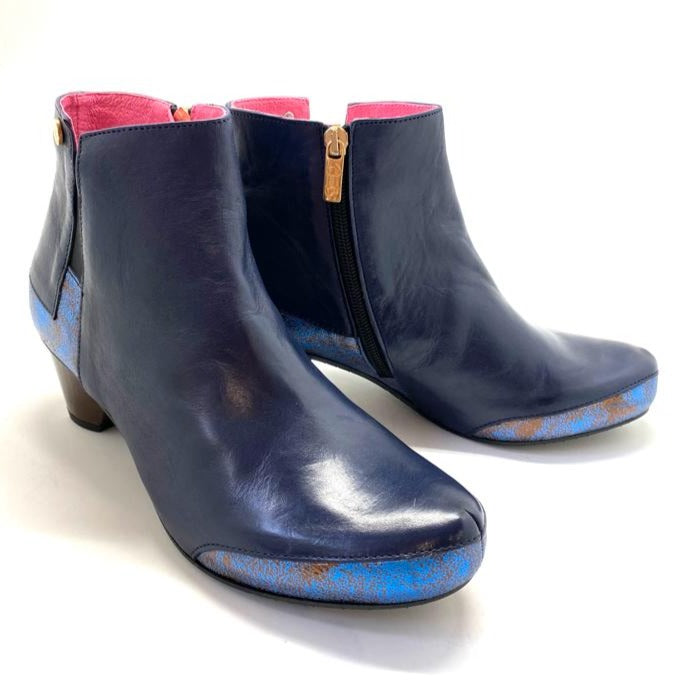 La Rui - Navy/Bronze- Ankle boot