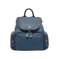 Amber Midi Denim Leather Backpack