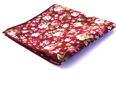 Burgundy Floral Pocket Square