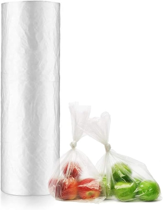 500 x Clear Plastic Bags on a Roll | Food and Sandwich Roll Bags | Freezer Food Storage Bags Rolls | Clear Plastic Poly Food Bags Multi - Use Fresh Fruit and Veg (9" X 14") - Reusable Shopper Bags - British D'sire