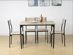 5pcs Dining Set Table in OAK - TAVOLO - Dining Table - British D'sire