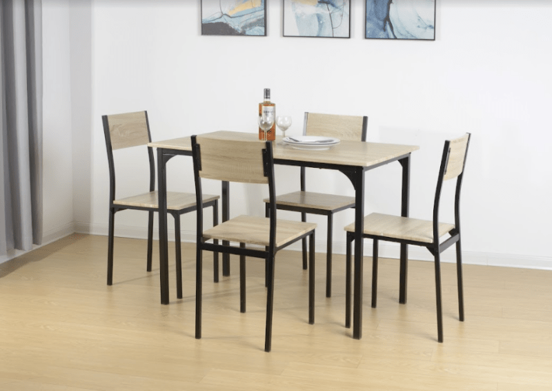 5pcs Dining Set Table in OAK - TAVOLO - Dining Table - British D'sire