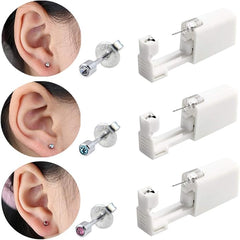 6 Pcs Painless Ear Piercing Gun Disposable Safety Asepsis Piercing Tool Kit with Ear Studs - Stud Earrings - British D'sire