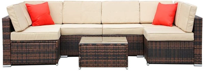 6 Seat Rattan Sofa with Table - British D'sire