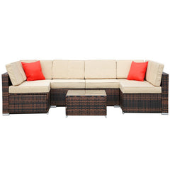 6 Seat Rattan Sofa with Table - British D'sire