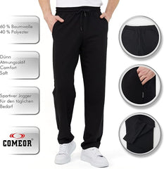 COMEOR Men's Cotton Jogging Pants - Long Men's Sweatpants - Men's Jogger Training Trousers, Relaxing Track Suit Bottom