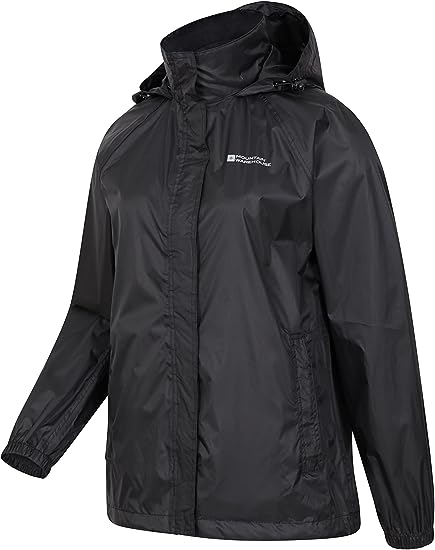 Mountain Warehouse Pakka Womens Waterproof Packable Jacket - Foldaway Hood Jacket, Ladies Coat, Lightweight Rain Jacket - For Spring Summer, Walking, Travelling