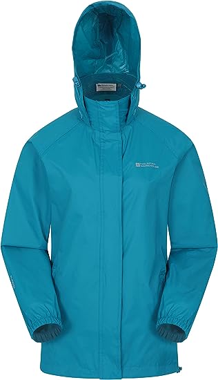 Mountain Warehouse Pakka Womens Waterproof Packable Jacket - Foldaway Hood Jacket, Ladies Coat, Lightweight Rain Jacket - For Spring Summer, Walking, Travelling