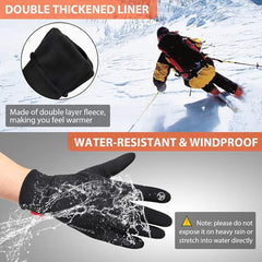 Yobenki Warm Winter Gloves, Anti Slip Touchscreen Gloves Windproof and Water Resistant Running Gloves Thermal Gloves Cold Weather Cycling Gloves for Men Women Walking Riding Driving Cycling