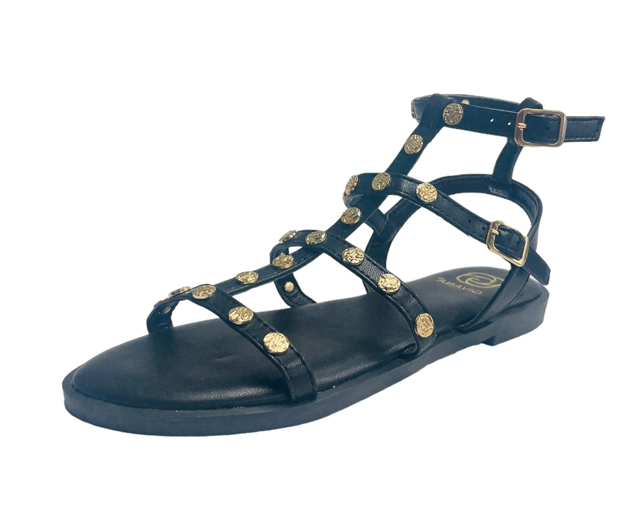 Flat Studded Gladiator Buckle Sandals