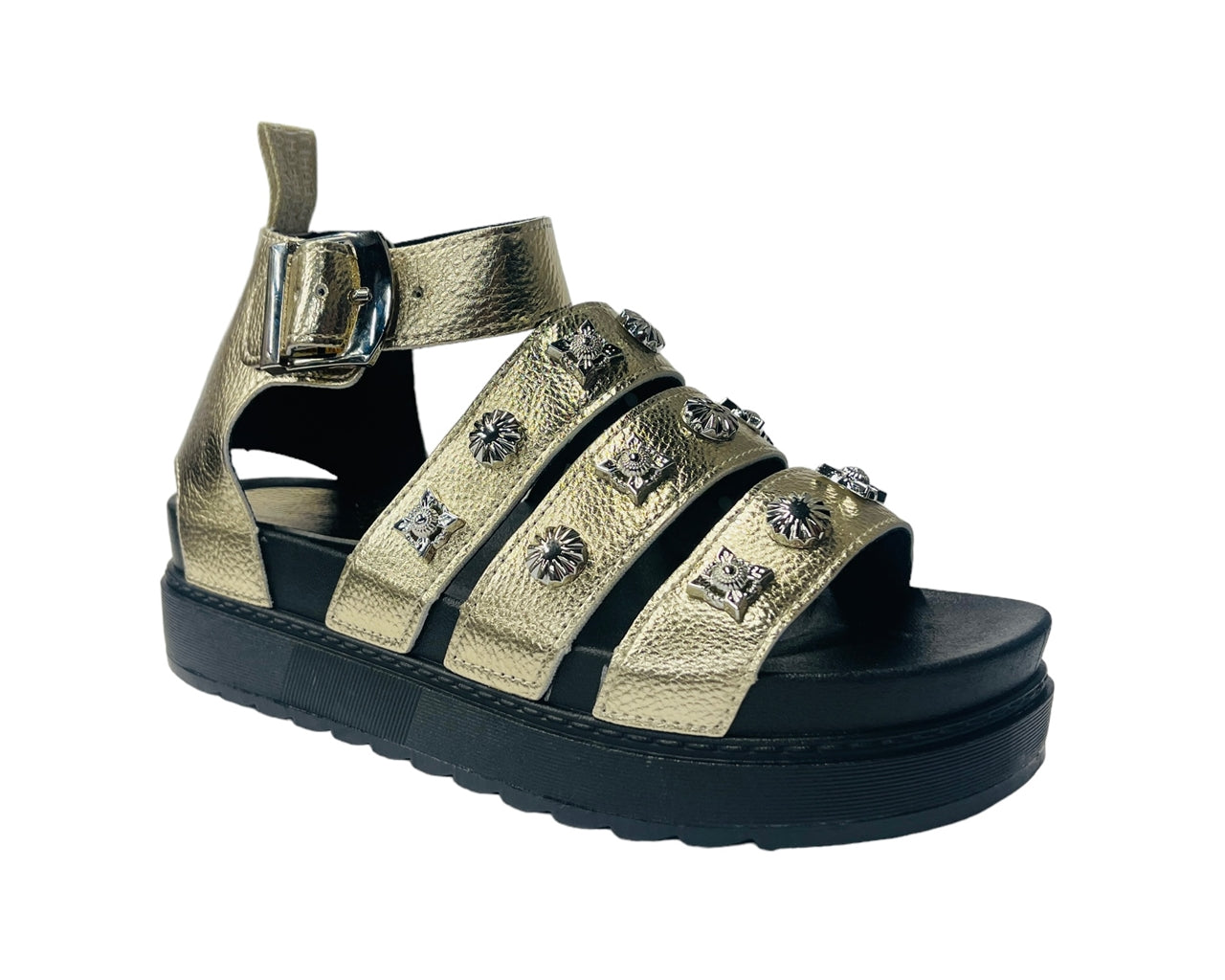 Faux Leather Chunky Sole Gladiator Sandals